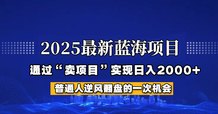 图片[1]-2025年蓝海项目，如何通过“网创项目”日入2000+-网创之家