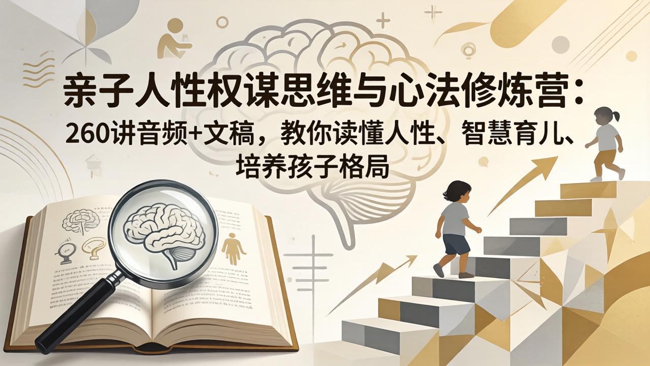 亲子人性权谋思维与心法修炼营：260讲音频+文稿，教你读懂人性、智慧育儿、培养孩子格局  
						