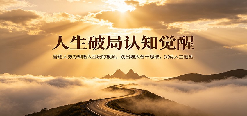 人生破局认知觉醒，普通人努力却陷入困境的根源，跳出埋头苦干思维，实现人生翻盘  
						
