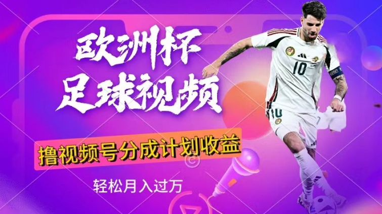 利用欧洲杯足球视频，撸分成计划收益，每天只需一个小时
