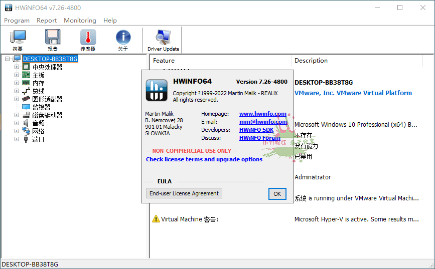 HWiNFO硬件检测工具v8.3.5绿色版 
						