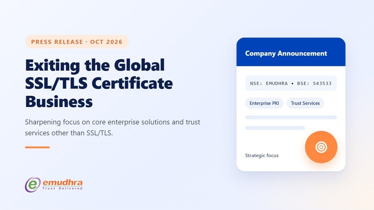 eMudhra_宣布退出全球_SSL/TLS_证书业务 图1 eMudhra_宣布退出全球_SSL/TLS_证书业务 图1